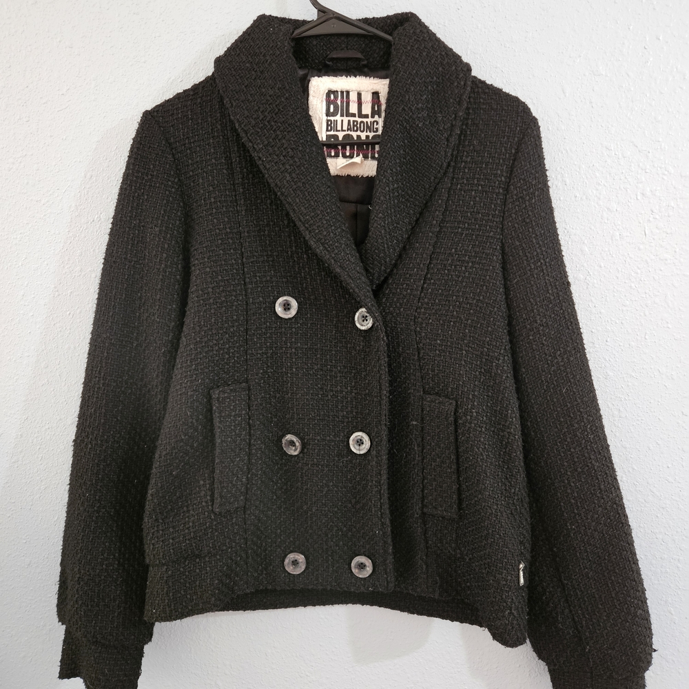 Billabong Women's Black Double-Breasted Jacket